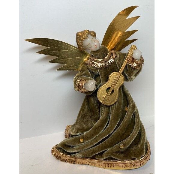Koestel West Germany Wax Angel Tree Topper Gold Christmas Original Box 7” READ - Picture 2 of 15
